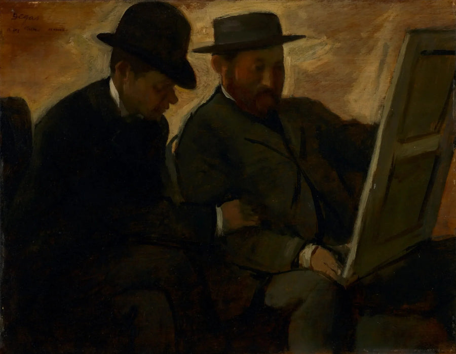 Paul Lafond og Alphonse Cherfils undersøger et maleri - Edgar Degas