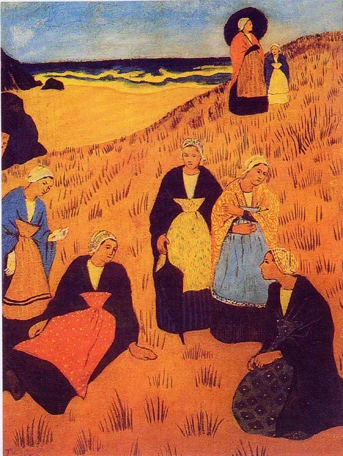 Filles de douarnenez ou Bretonnes aux châles ou Dans les dunes à Douarnenez - Paul Sérusier