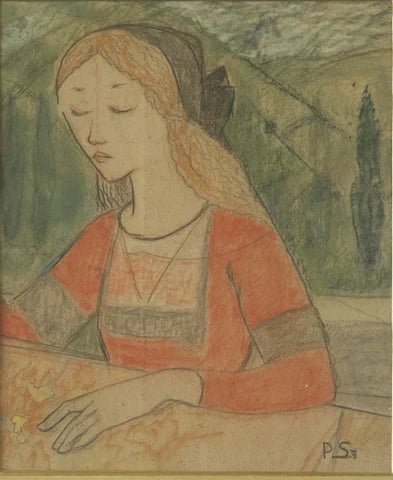 Brodeuse à la tapisserie, peinture de Paul Sérusier
