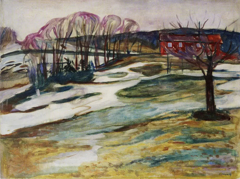 Landskab ved det røde hus - Edvard Munch