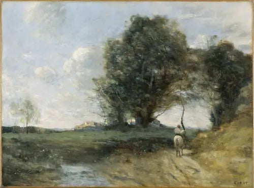 Landskab med rytter - Jean-Baptiste Camille Corot