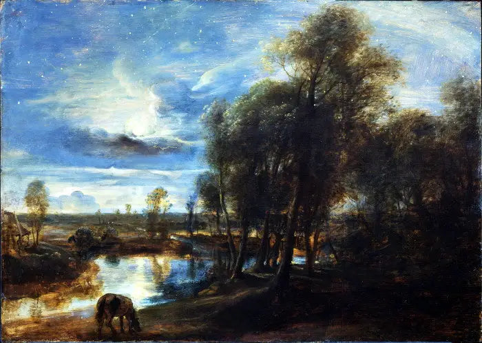 Paysage au clair de lune - Peter Paul Rubens image 1 reproduction d’œuvre d’art à l’huile