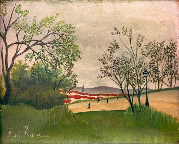 Landskab med kirketårn - Henri Rousseau