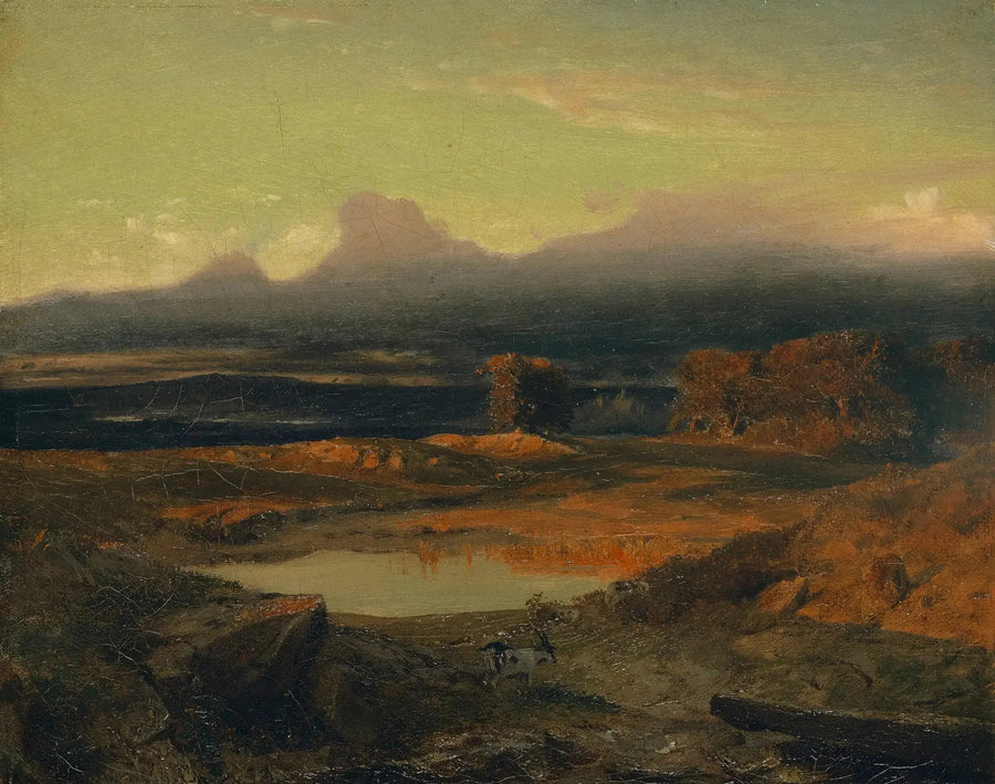 Solnedgangslandskab - Arnold Böcklin