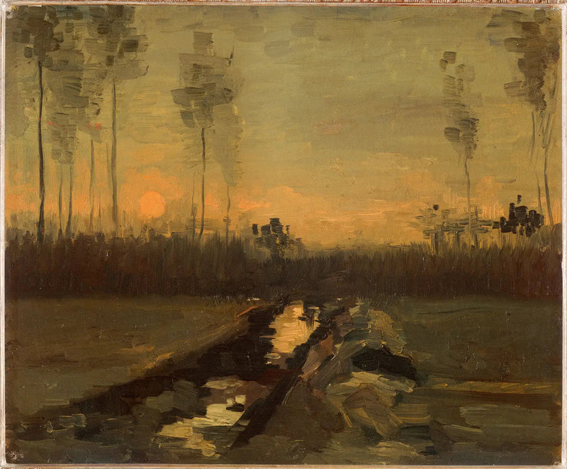 Landskab ved solnedgang - Vincent van Gogh