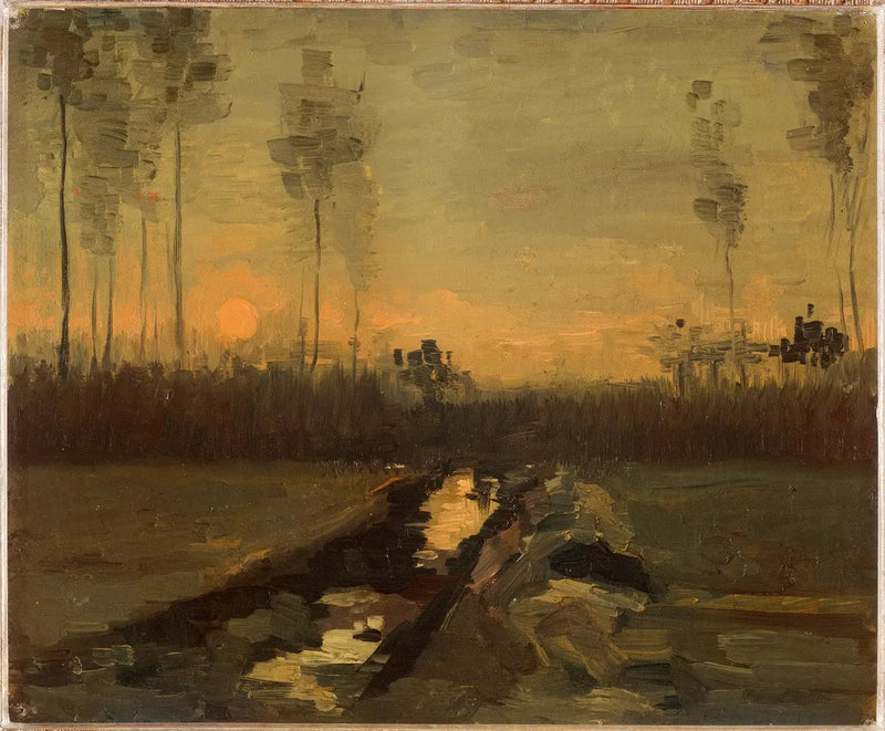 Landskab ved solnedgang - Vincent van Gogh