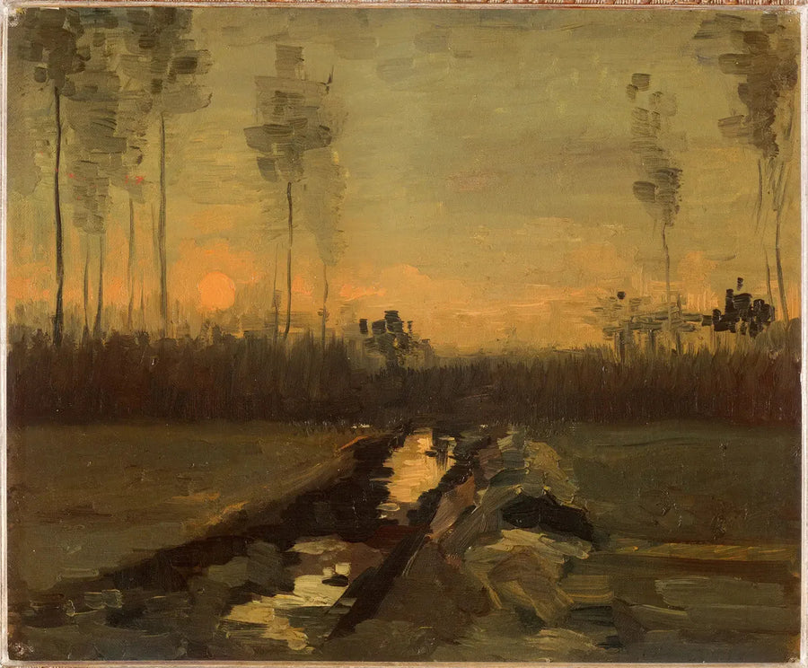 Landskab ved solnedgang - Vincent van Gogh