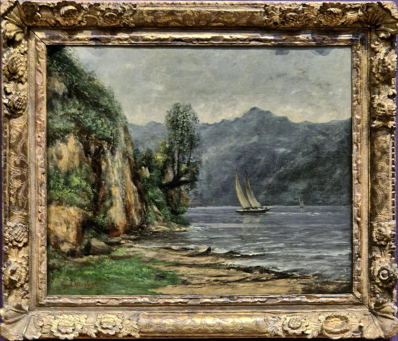 Landskab ved søen - Gustave Courbet