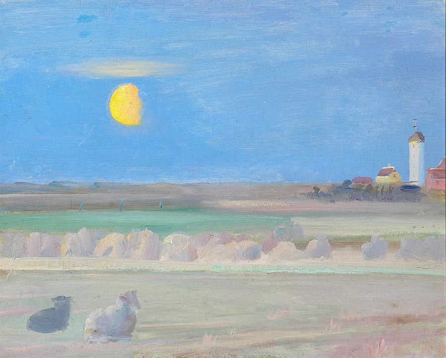 Landskab ved det hvide Skagen fyr. -Michael Peter Ancher