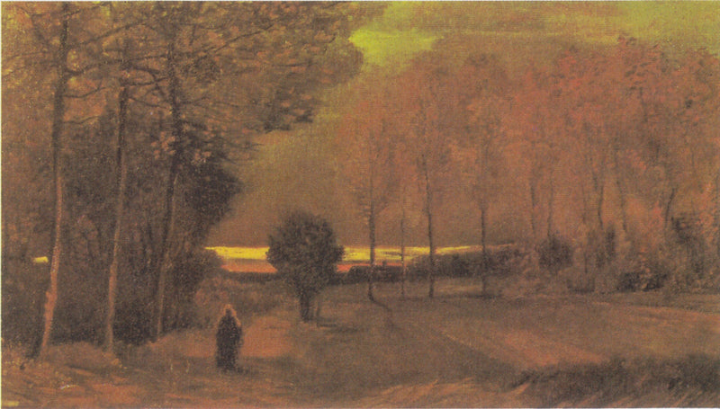 Efterårsscene ved skumring - Vincent van Gogh