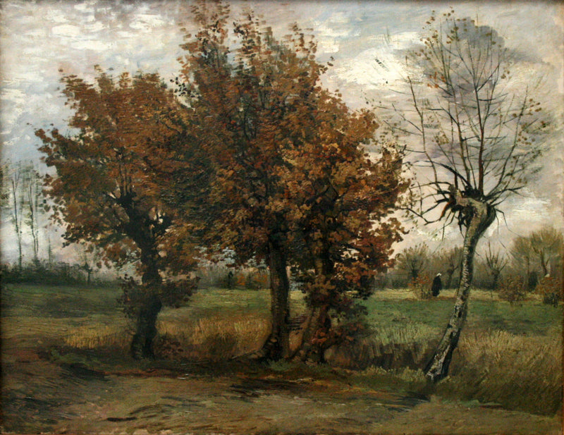 Efterårlandskab med fire træer - Vincent van Gogh