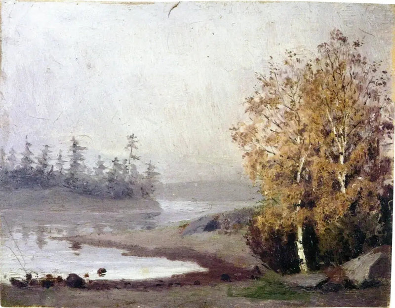 Landskab med træer og vand - Edvard Munch