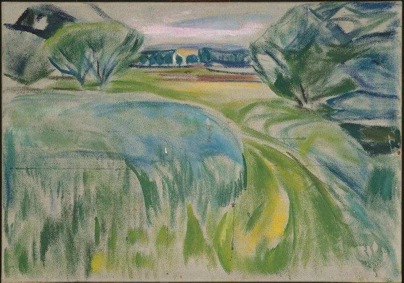 Landskab med grønne marker - Edvard Munch