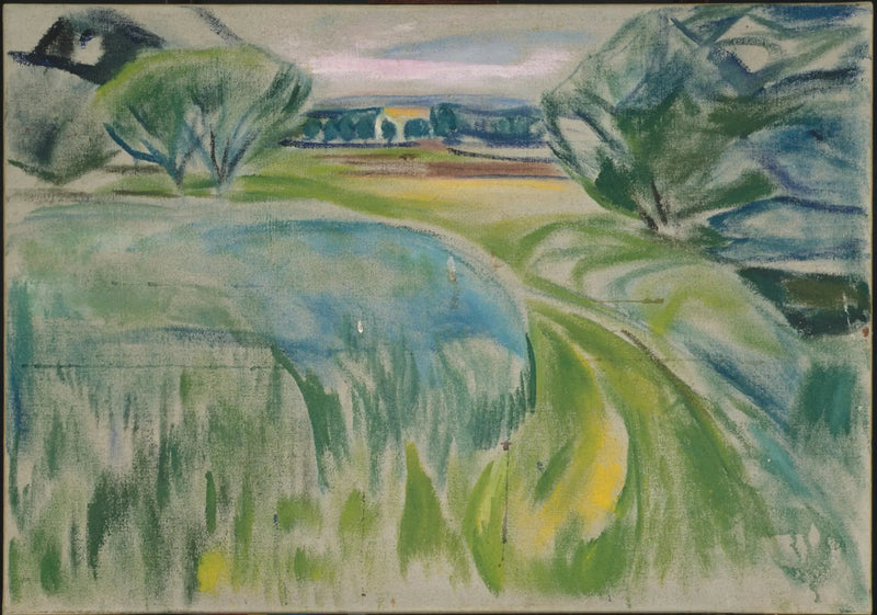 Landskab med grønne marker - Edvard Munch