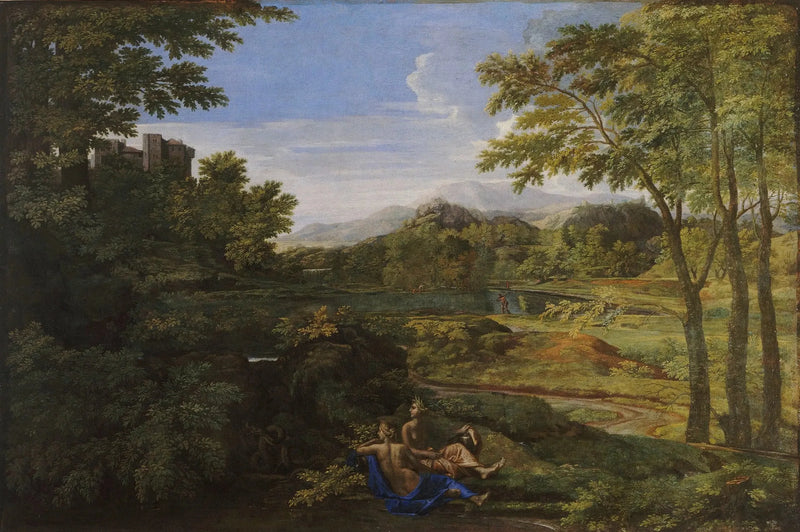 Landskab med to nymfer - Nicolas Poussin