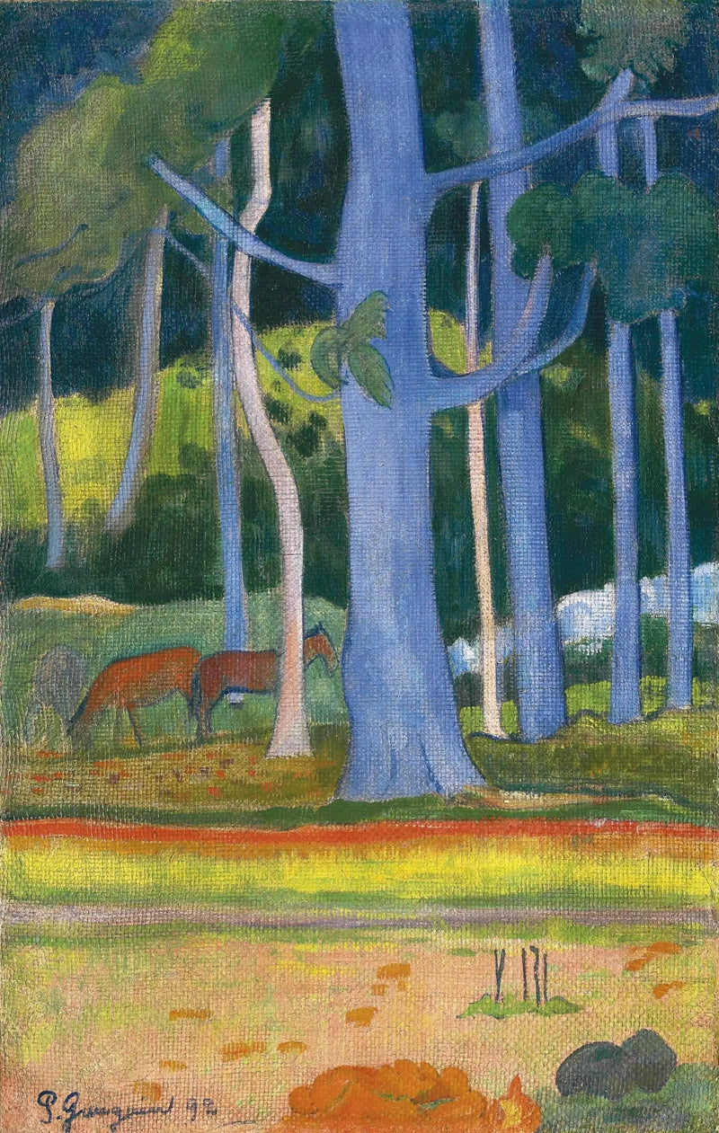 Landskab med blå stammer - Paul Gauguin