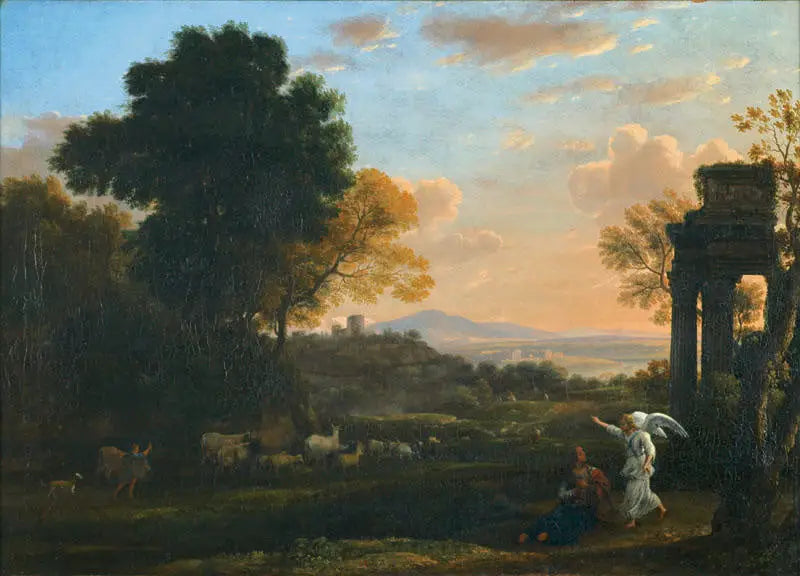 Landskab med Agar og Englen - Claude Lorrain