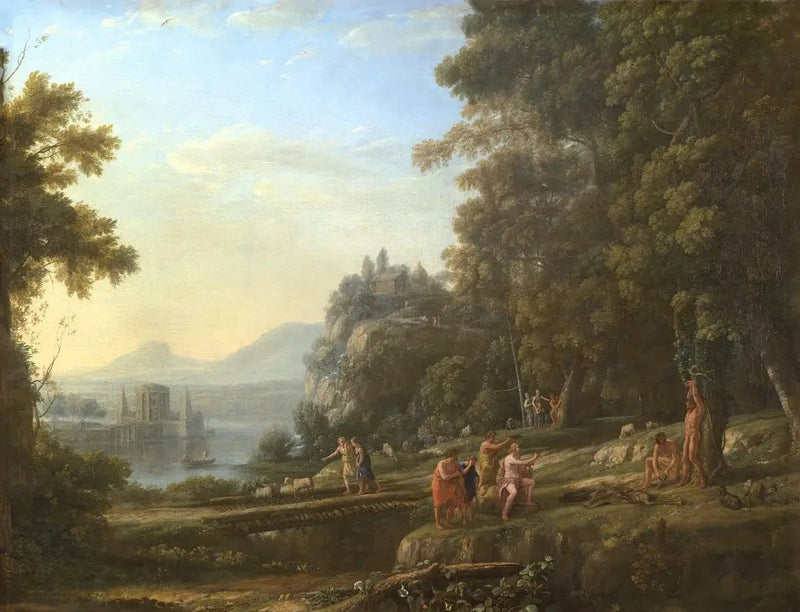 Landskab med Apollon og Marsyas - Claude Lorrain