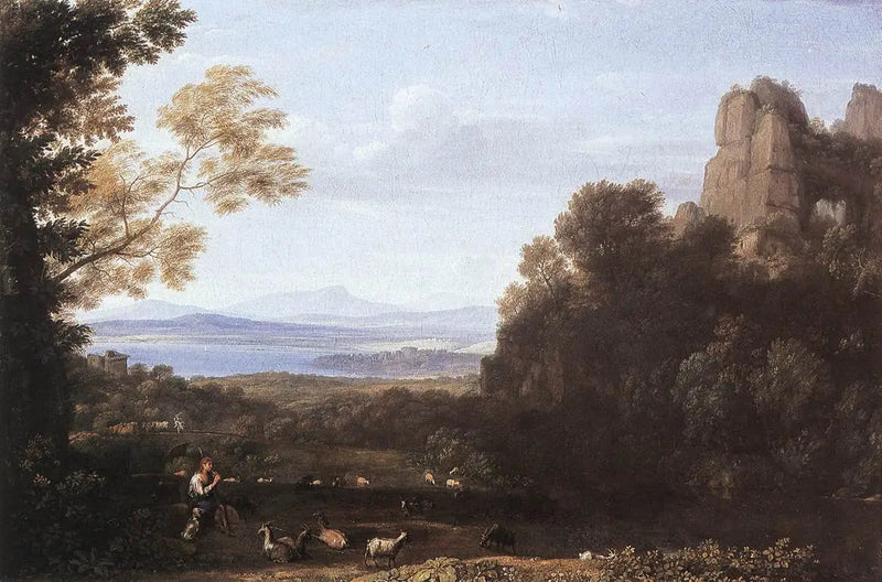 Landskab med Apollon og Merkur - Claude Lorrain