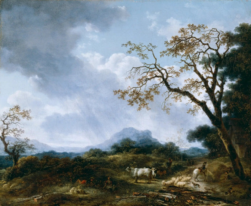 Landskab med tillfældig regnbyge - Jean-Honoré Fragonard