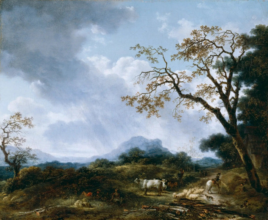 Landskab med tillfældig regnbyge - Jean-Honoré Fragonard