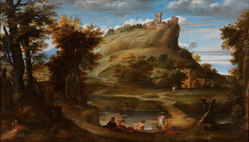 Landskab med badende - Domenichino