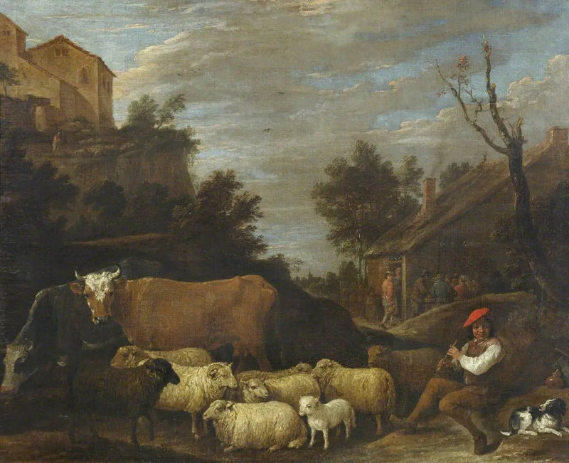 Landskab med kvæg og får - David Teniers den Yngre