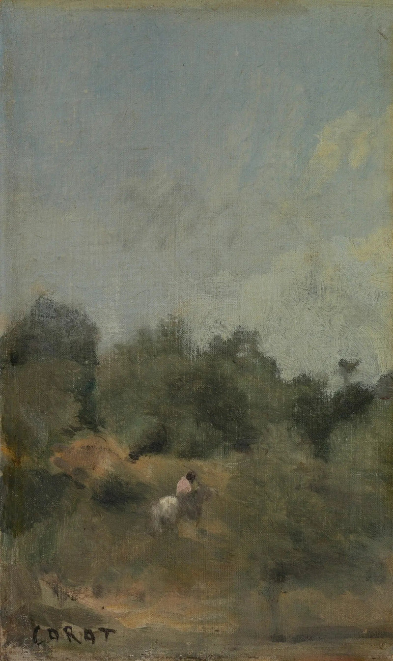 Landskab med rytter - Jean-Baptiste Camille Corot