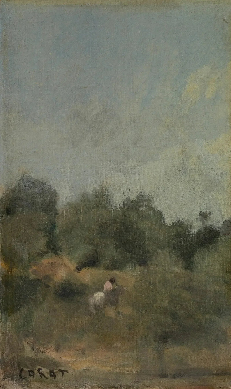 Landskab med rytter - Jean-Baptiste Camille Corot