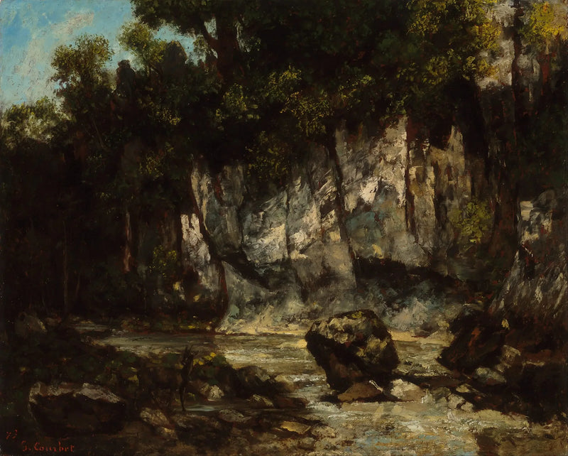 Landskab med hjort - Gustave Courbet
