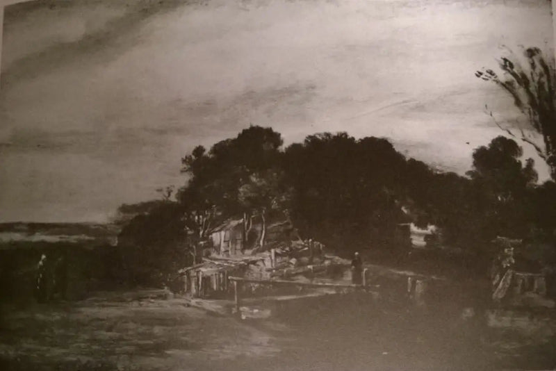 Landskab med hytter - Rembrandt
