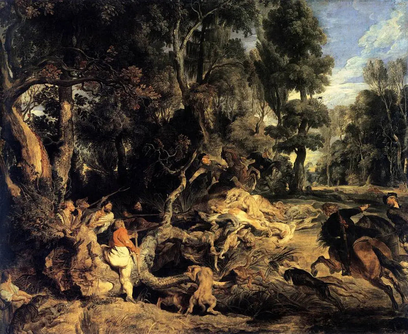 Landskab med jagt på vildsvin - Peter Paul Rubens