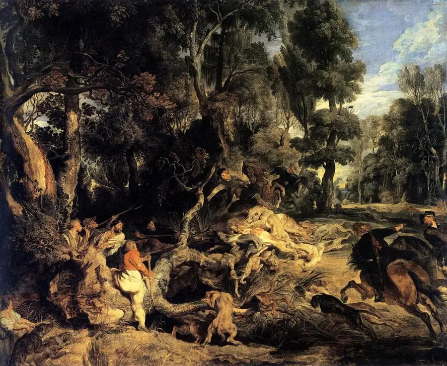 Landskab med jagt på vildsvin - Peter Paul Rubens