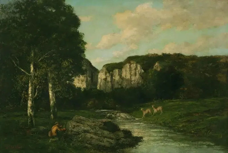 Landskab med jæger - Gustave Courbet