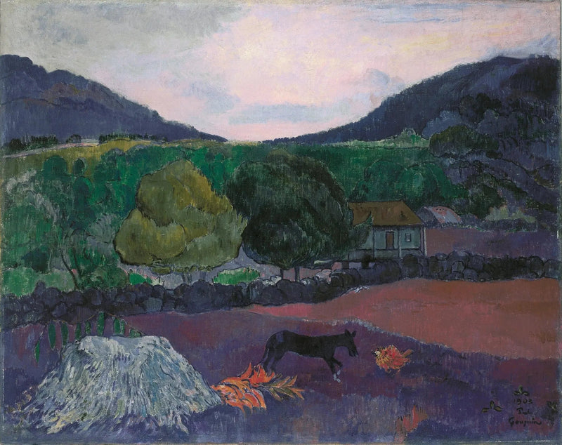 Landskab med hund - Paul Gauguin