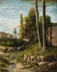 Landskab med tvillingetræer - Gustave Courbet