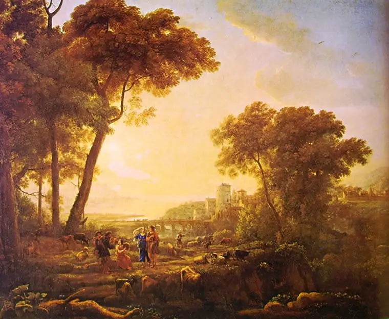 Landskab med musikalske hyrder - Claude Lorrain