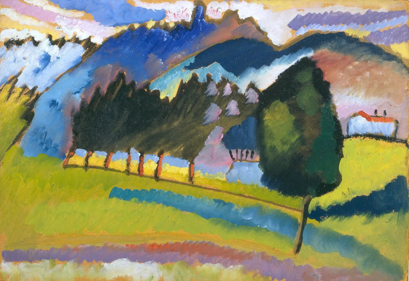 Landskab med bølgende bakker - Vassily Kandinsky