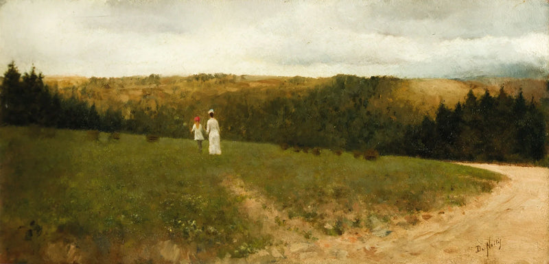 Landskab med figurer - Giuseppe De Nittis