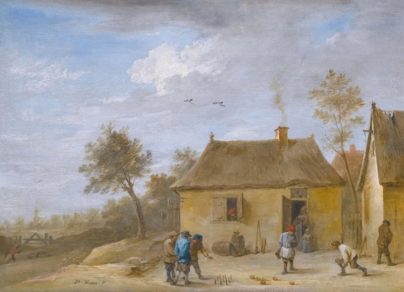 Landskab med keglespillere - David Teniers den Yngre