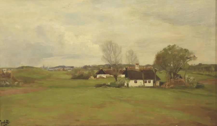 Landskab med huse - H. A. Brendekilde
