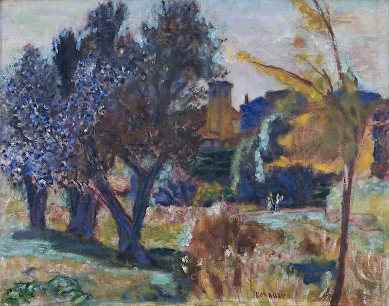 Landskab med oliventræer og en kapel - Pierre Bonnard