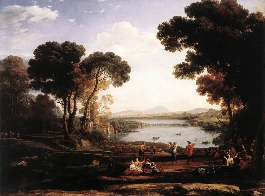 Landskab med dansende personer (Le Moulin) - Claude Lorrain