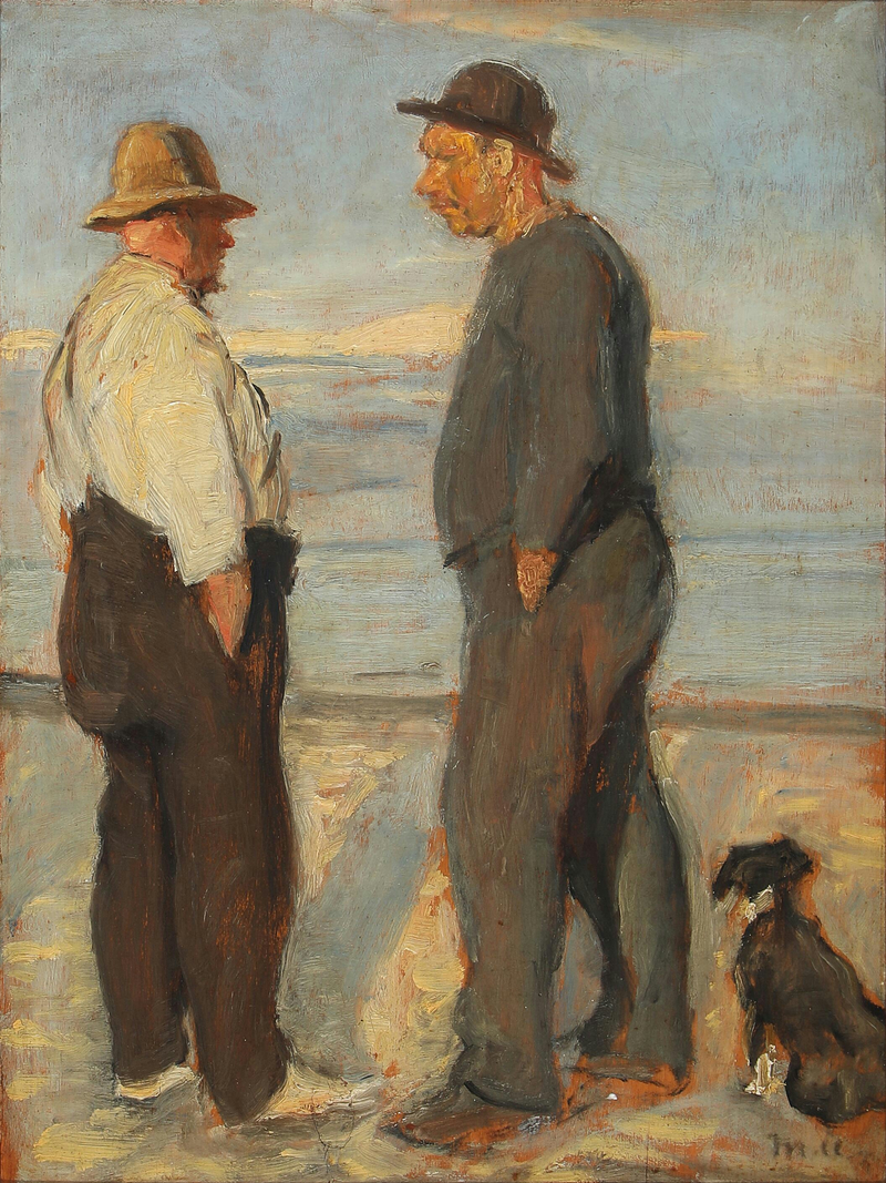 Landskab med to fiskere på stranden, Skagen. - Michael Peter Ancher