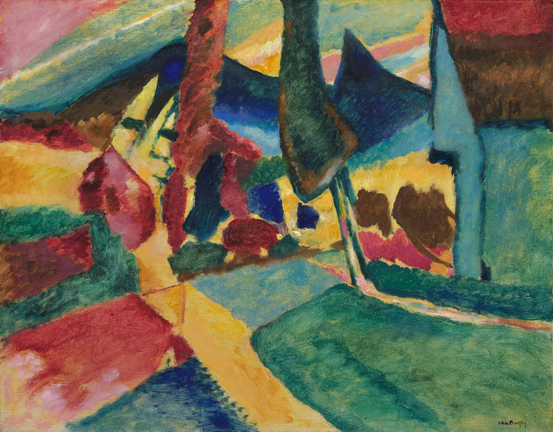 Landskab med to popler - Vassily Kandinsky