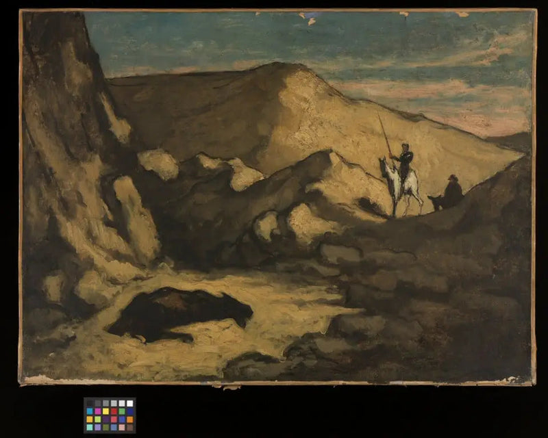 Landskab med Don Quichotte og den døde muldyr - Honoré Daumier