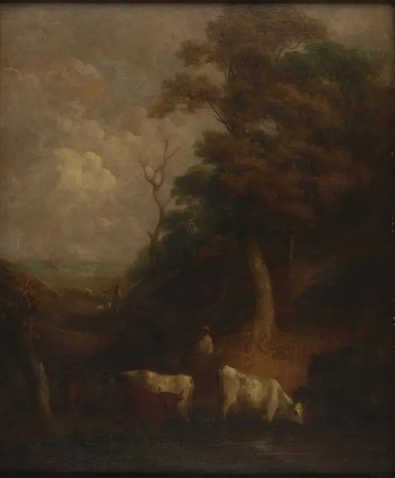 Landskab med kvæg og en dam - Thomas Gainsborough