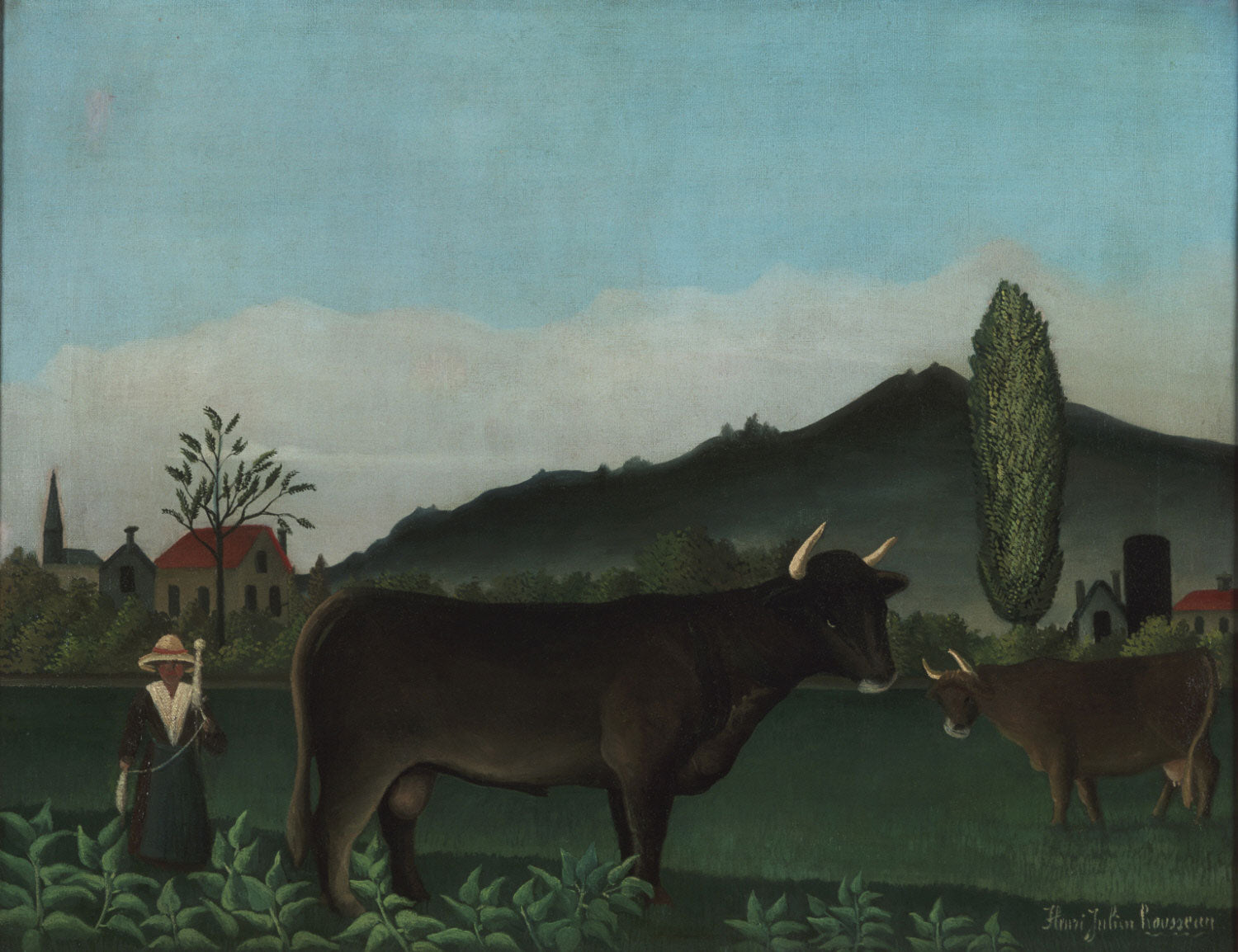 Landskab med kvæg - Henri Rousseau