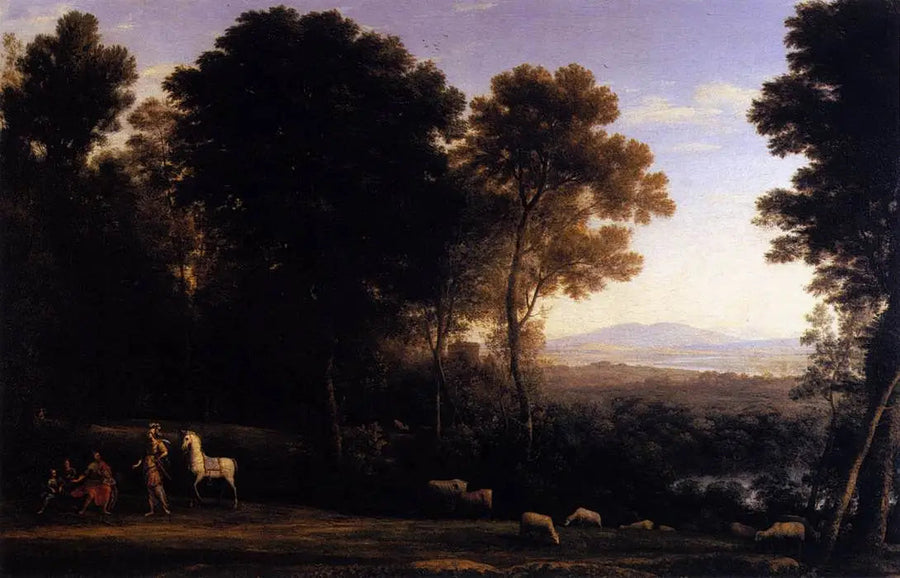 Landskab med Erminia i samtale med den gamle mand og hans sønner - Claude Lorrain