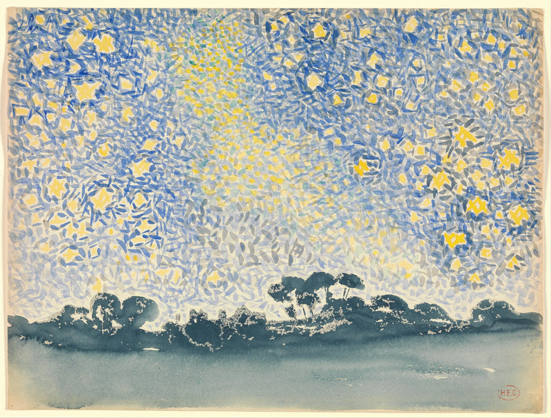 Landskab med stjerner - Henri-Edmond Cross